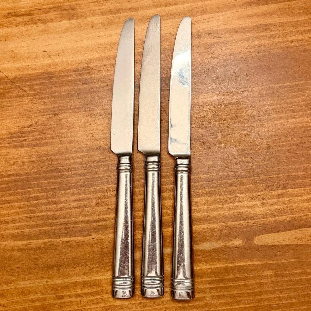 Reed and Barton Longwood II Stainless Steel Dinner Knives Set of 3 Replacement